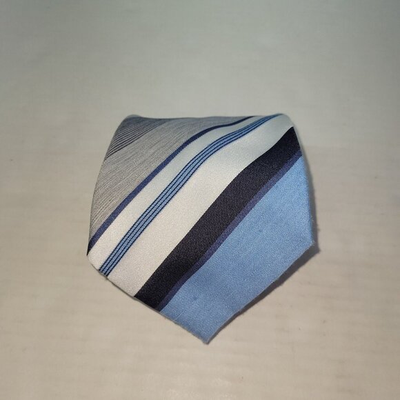 Pall Mall Tie Mens Necktie OS Blue Stripe Polyester Wash And‎ Wear - Picture 3 of 6